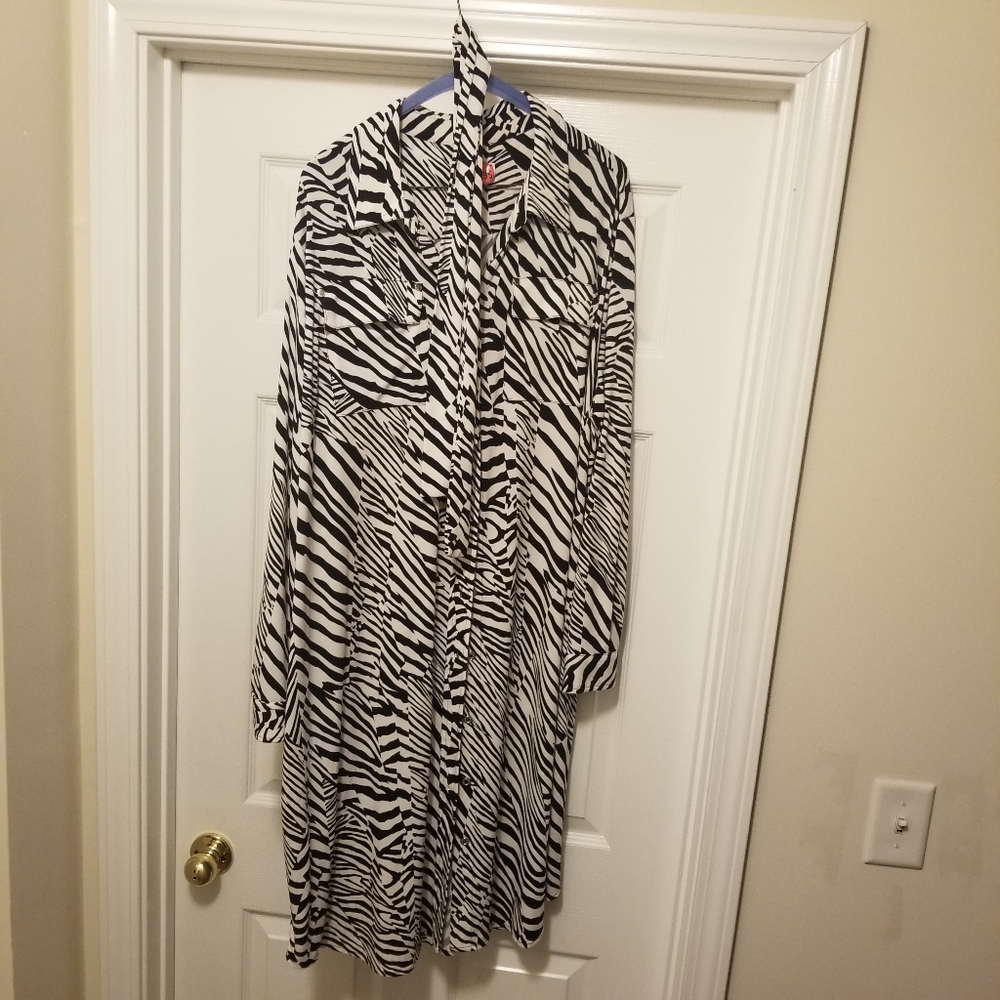 Women's Calvin Klein plus size zebra print dress